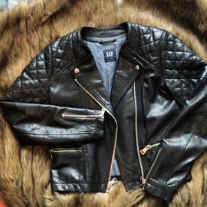 Black genuine leather Jacket